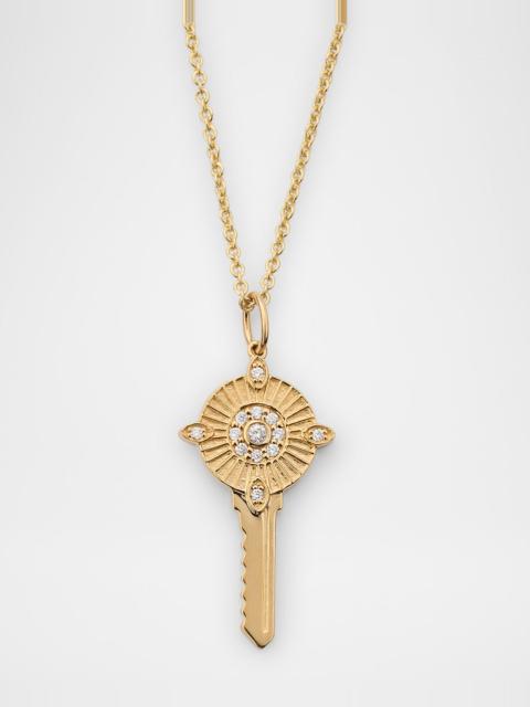 SYDNEY EVAN 14K Yellow Gold Medium Tiffany Chain Necklace with Protection Key Charm