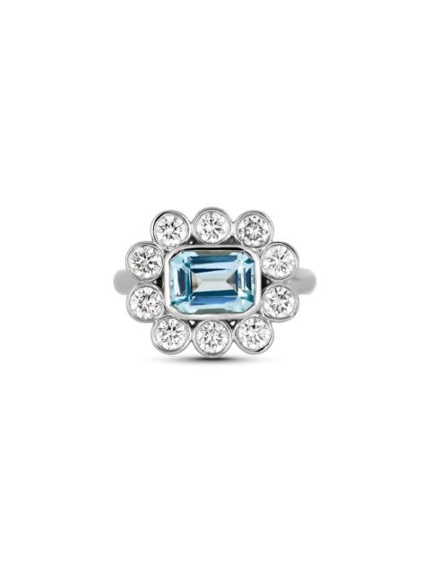 STONE AND STRAND Full Volume Le Bleu Vintage Flower Ring