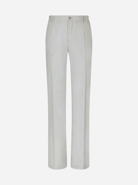 Stretch wool twill pants with straight leg