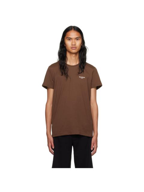 Brown Flocked T-Shirt