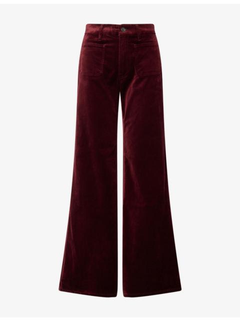 GOOD AMERICAN High-Rise Palazzo Cotton-Blend Trousers
