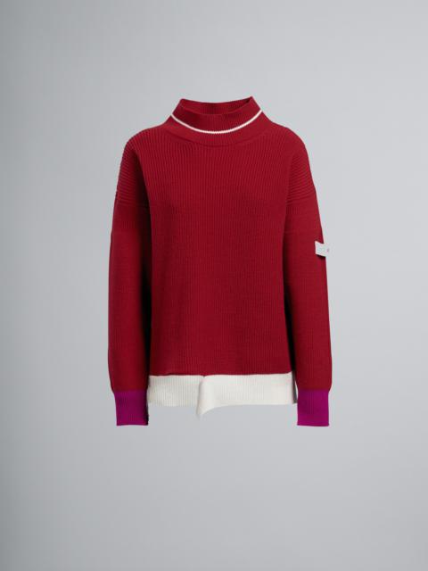 Marni SHETLAND WOOL AND COTTON T-NECK SWEATER