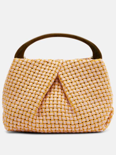 Dries Van Noten Woven raffia-effect top-handle bag