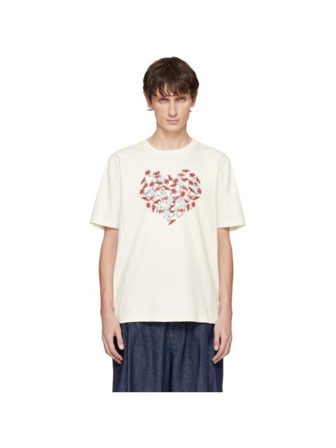 Lanvin Off-White Daisy Heart T-shirt