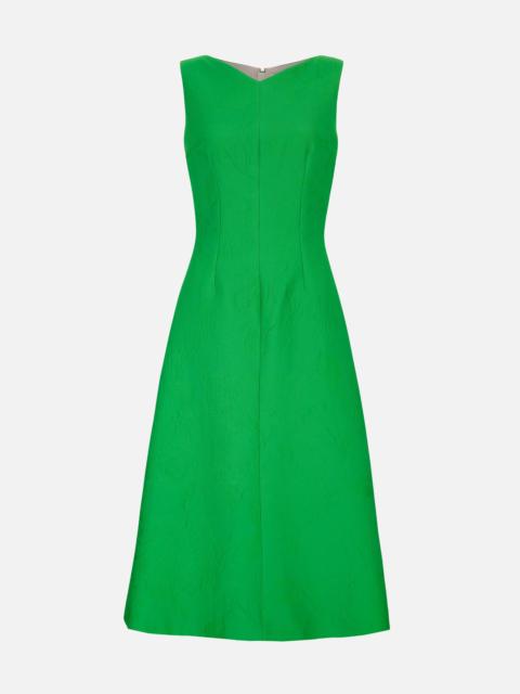 EMILIA WICKSTEAD Octavie Dress In Green Embossed Cloque