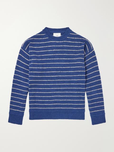 The Elder Statesman Eyelash Striped Cotton-Blend Sweatshirt