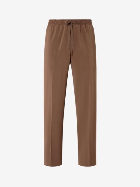 CORNELIANI Brown 120's stretch wool trousers