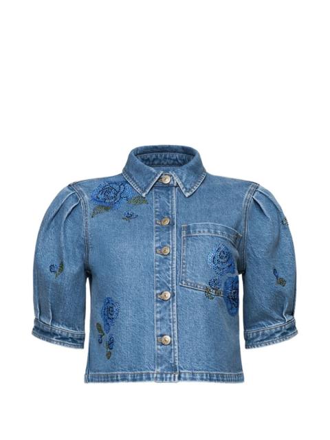 Cinq à Sept Halsie puff-sleeved denim shirt