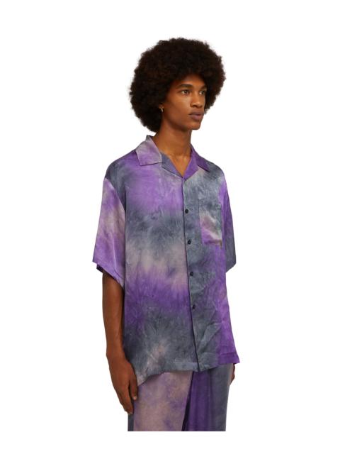 MSGM Viscose fluid tie dye short-sleeved shirt