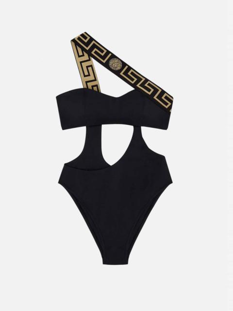 Greca Border One-Piece Swimsuit