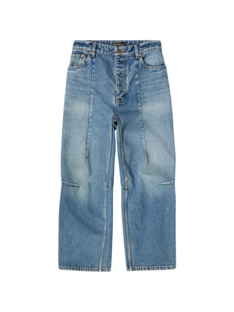 BALENCIAGA stonewashed wide-leg cropped jeans