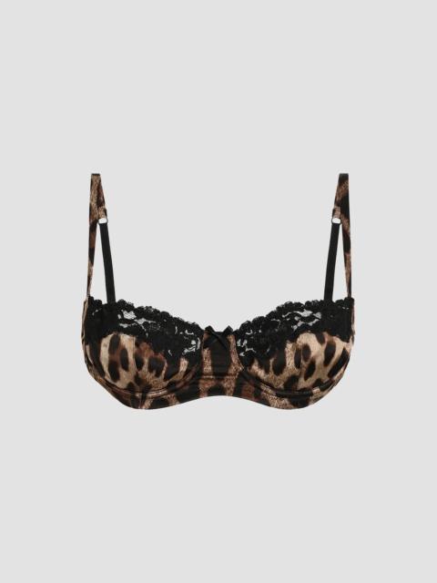 Dolce & Gabbana Women's Lace-Trimmed Leopard Print Bra - Leo