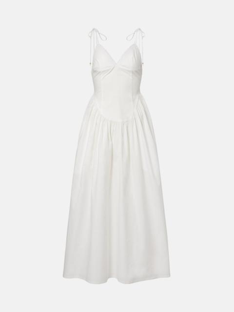 BANANHOT Paloma lace-trimmed cotton poplin maxi dress