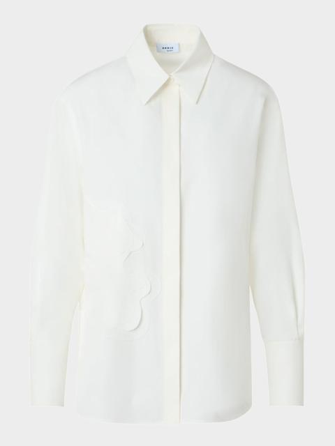 AKRIS Floral Applique Cotton Shirt
