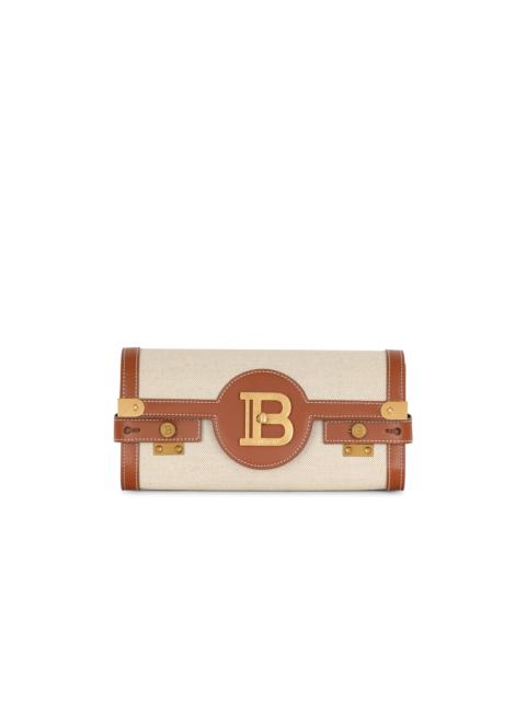 Balmain B-Buzz 23 leather and canvas clutch bag