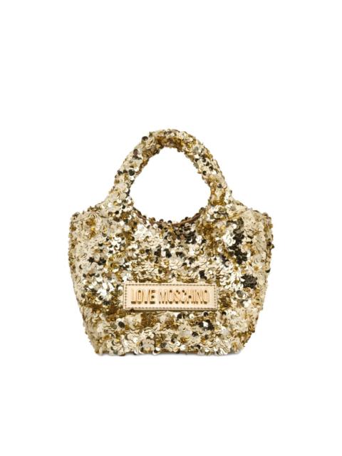 Moschino sequin embellished top-handle bag