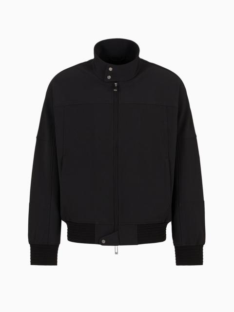 Canneté fabric blouson with zip