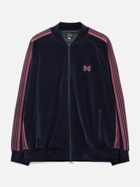 NEEDLES RIB COLLAR TRACK JACKET - C/PE VELOUR