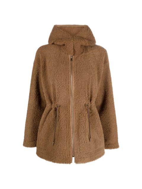 hooded lambfur jacket