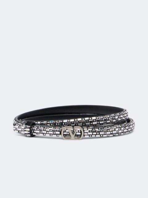 Valentino VLogo embellished leather belt