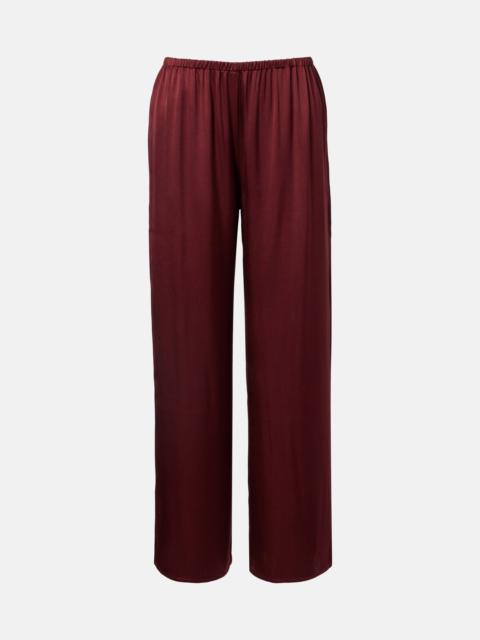 ASCENO Austin silk satin wide-leg pants