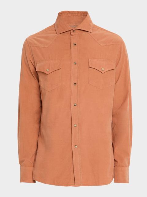 Brunello Cucinelli Men's Western Leisure-Fit Shirt