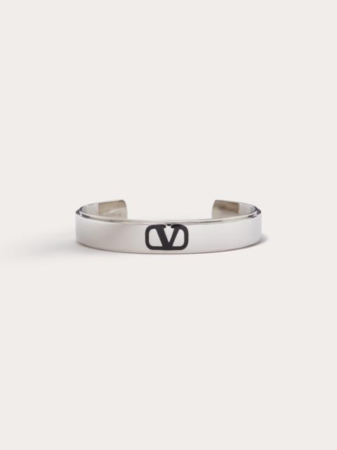 Valentino VLOGO SIGNATURE METAL AND ENAMEL CUFF