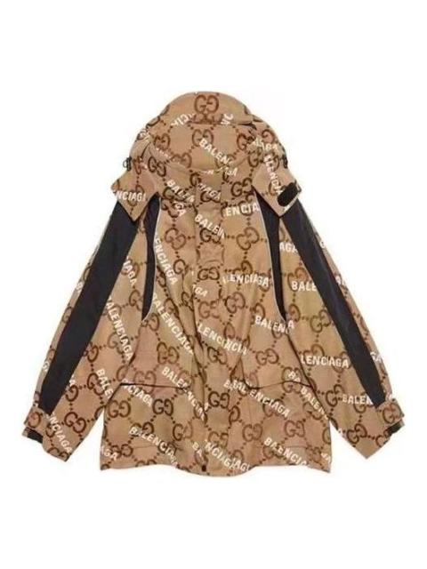 GUCCI Gucci x Balenciaga The Hacker Project Jumbo GG Jacket 'Beige Ebony' 676426-ZAH7K-9692