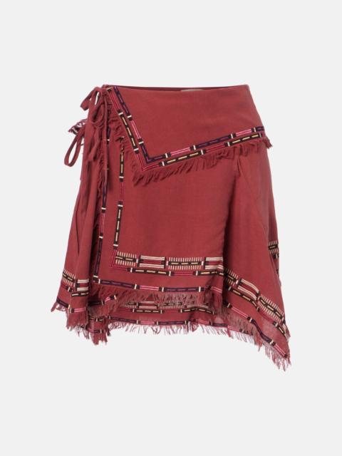 Isabel Marant Feriel embroidered silk wrap miniskirt