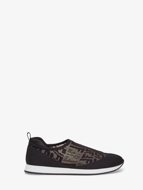 FENDI Black fabric sneakers
