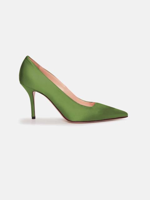 EMILIA WICKSTEAD Sophia Heel In Green Satin