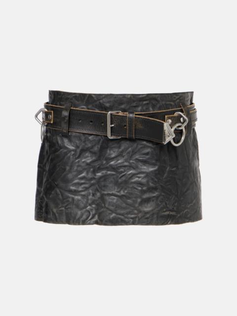 Prada Belted leather miniskirt