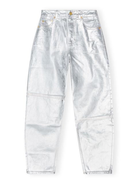 GANNI SILVER FOIL STARY JEANS
