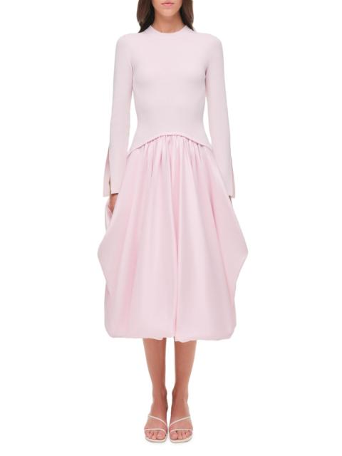 SIMKHAI Women's Kenlie Mixed-Media Midi-Dress - Blush