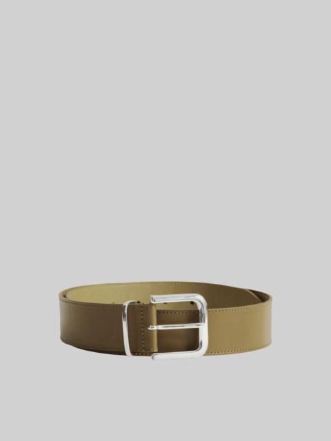 The Frankie Shop Sarno Leather Belt - Army Green