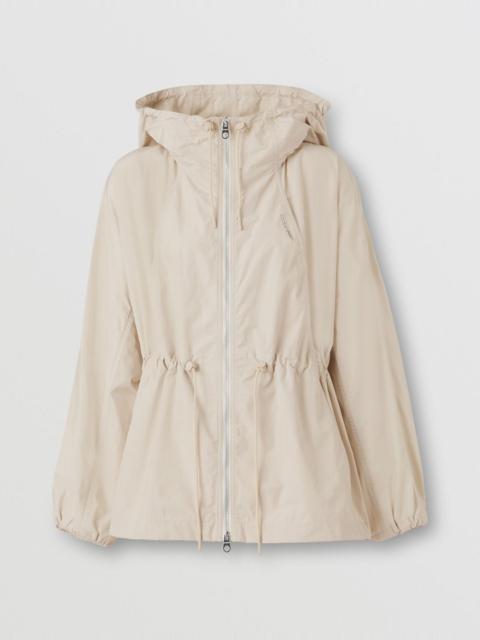 Burberry Logo Detail Cotton Blend Hooded Jacket