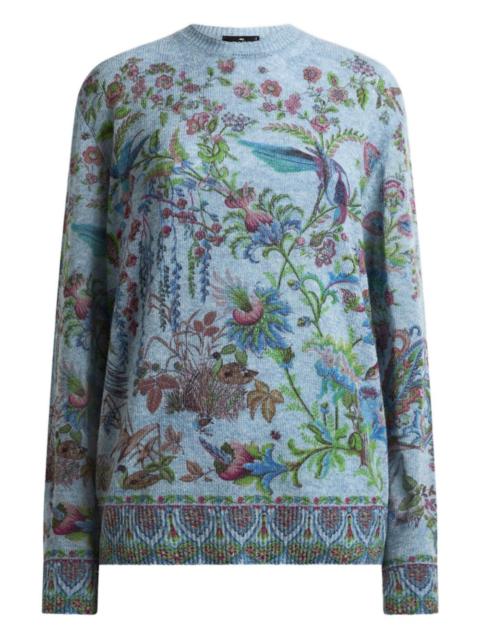 Etro flora fauna-motif crew-neck sweater
