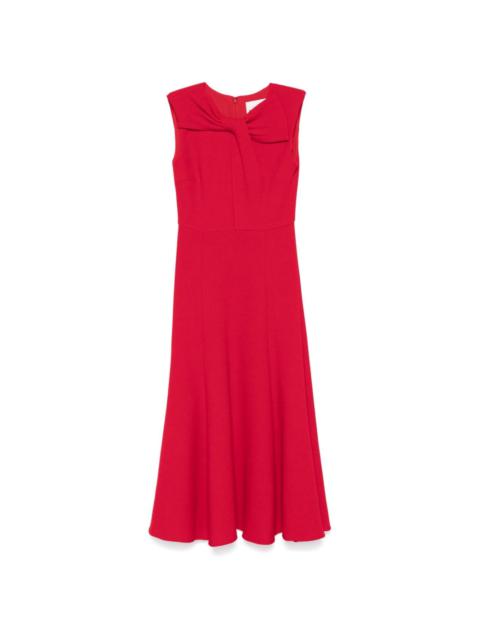 ROLAND MOURET wool crepe midi dress