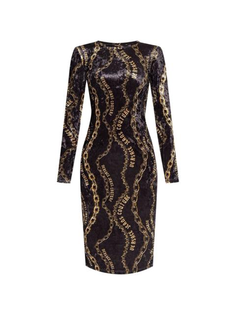 Chain Couture-print midi dress