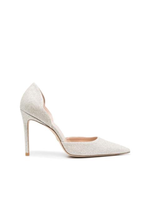 Stuart Weitzman Scallop D'orsay 100mm glitter pumps