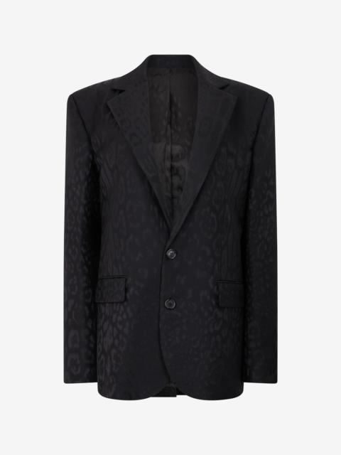Roberto Cavalli Black Jacquard Tailored Jacket