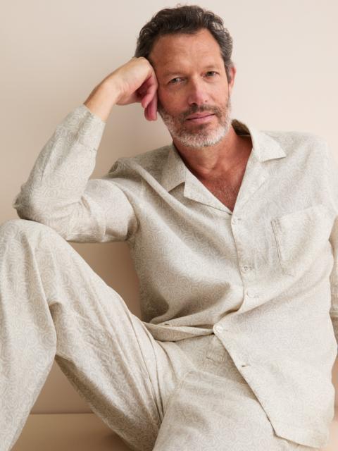 Derek Rose Milan Linen Pajamas Sand Rose