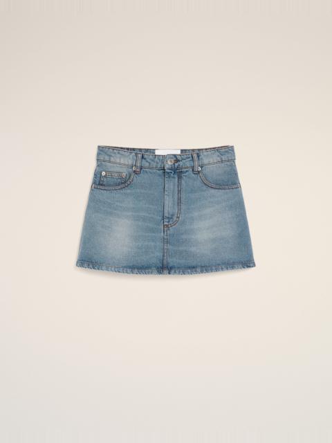 AMI Paris BLUE MINI COTTON SKIRT