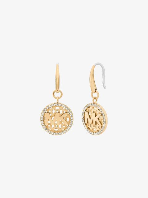 MICHAEL KORS Pavé Logo Charm Earrings