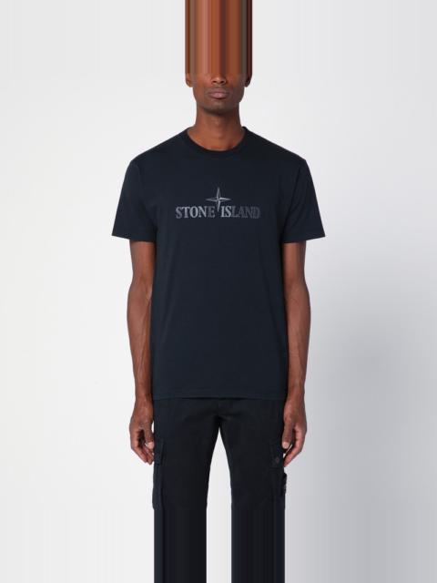 Navy blue cotton T-shirt with logo