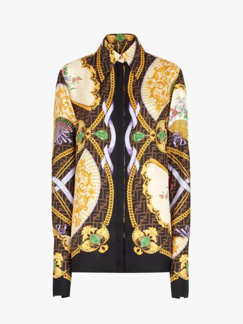 FENDI Fendace multicolor silk shirt