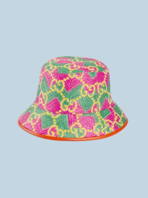 GUCCI GG straw effect bucket hat