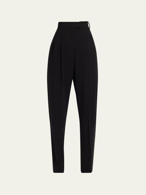 MICHAEL KORS COLLECTION Dru Pleated Tapered Wool Trousers