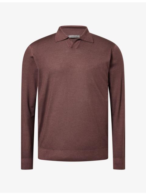 CORNELIANI Open-Collar Virgin-Wool Polo Jumper
