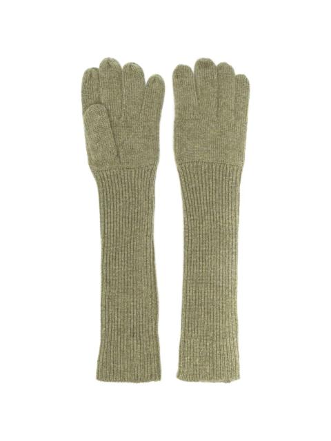 Aspesi ribbed-knit cashmere gloves